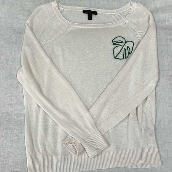 J.Crew Lightweight Palm Leaf Linen Summer Sweater Small - Picture 6 of 11